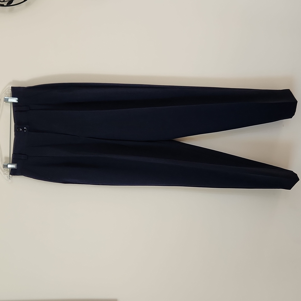 Vintage ,Hirsch, ladies navy wool /polyester  hi-waisted pants ,size US 8